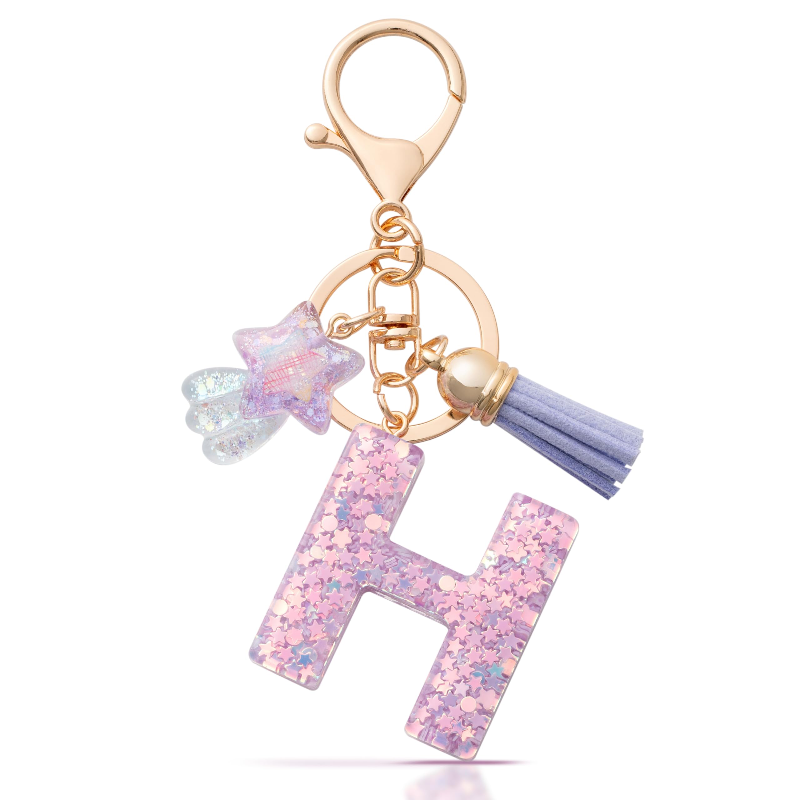MORSUNBELA Schlüsselanhänger Buchstabe Keychain Letter Schlüsselanhänger mit Anfangsbuchstaben Geschenke für Mädchen Frauen Damen