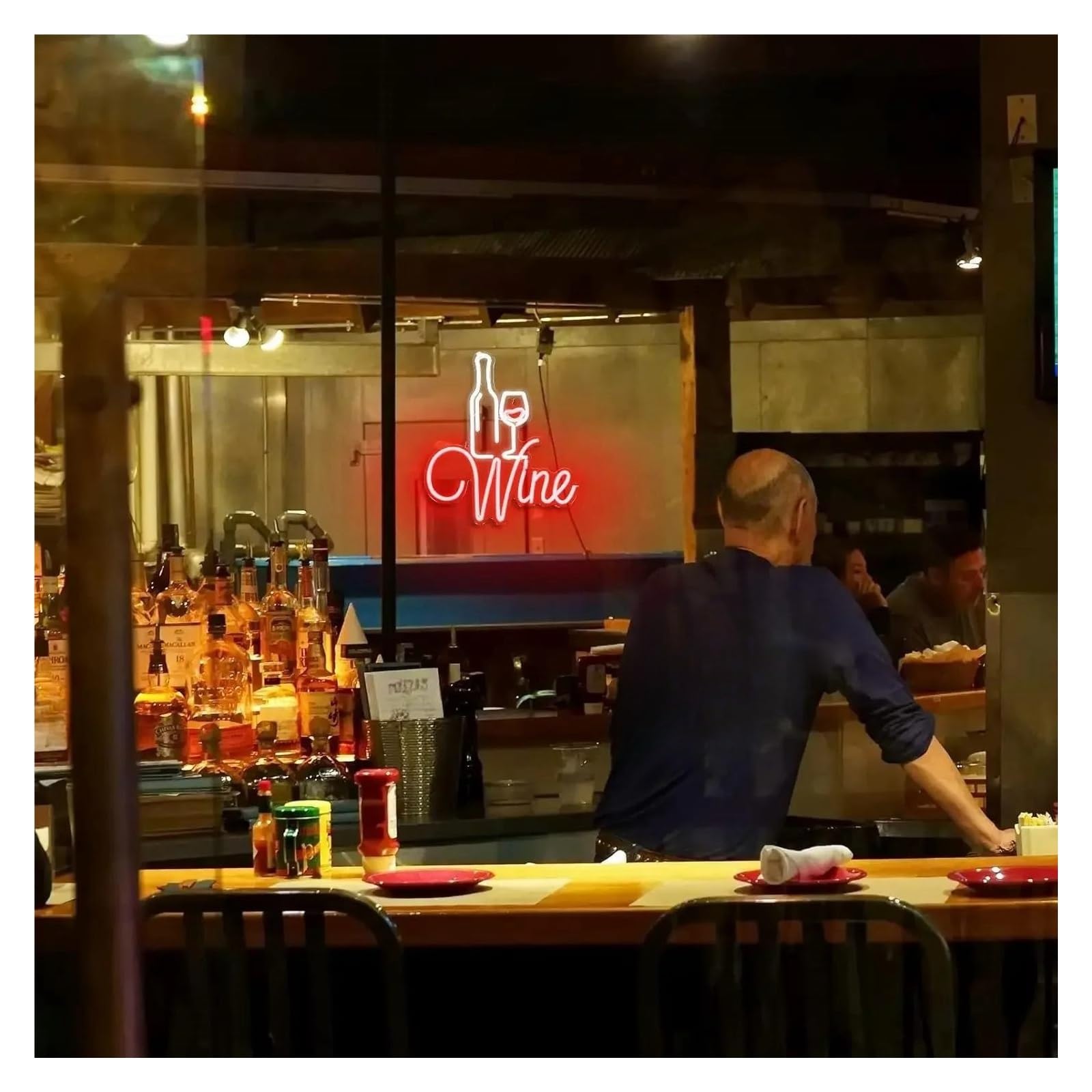 Cartelli al Neon Personalizzati Wine Insegna Al Neon Dimmerabile Luce Per Gli Amanti Del Vino Decorazione Per Feste Alimentata Tramite USB Per La Casa Bar Man Cave Decor 32.21cm×36cm