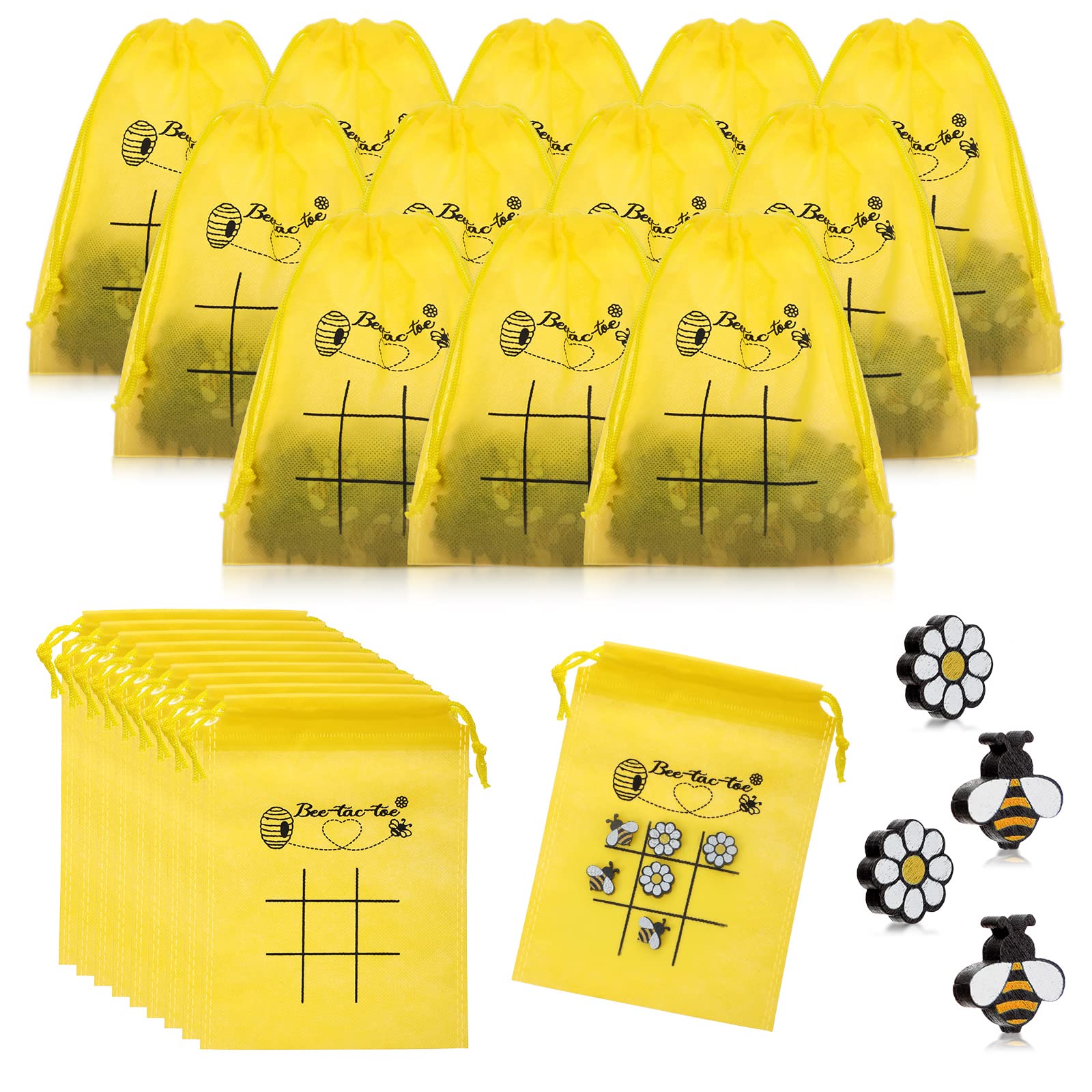 Amazon.com: Sumind 36 Sets Bee Tic Tac Toe Game Bee Party Favors