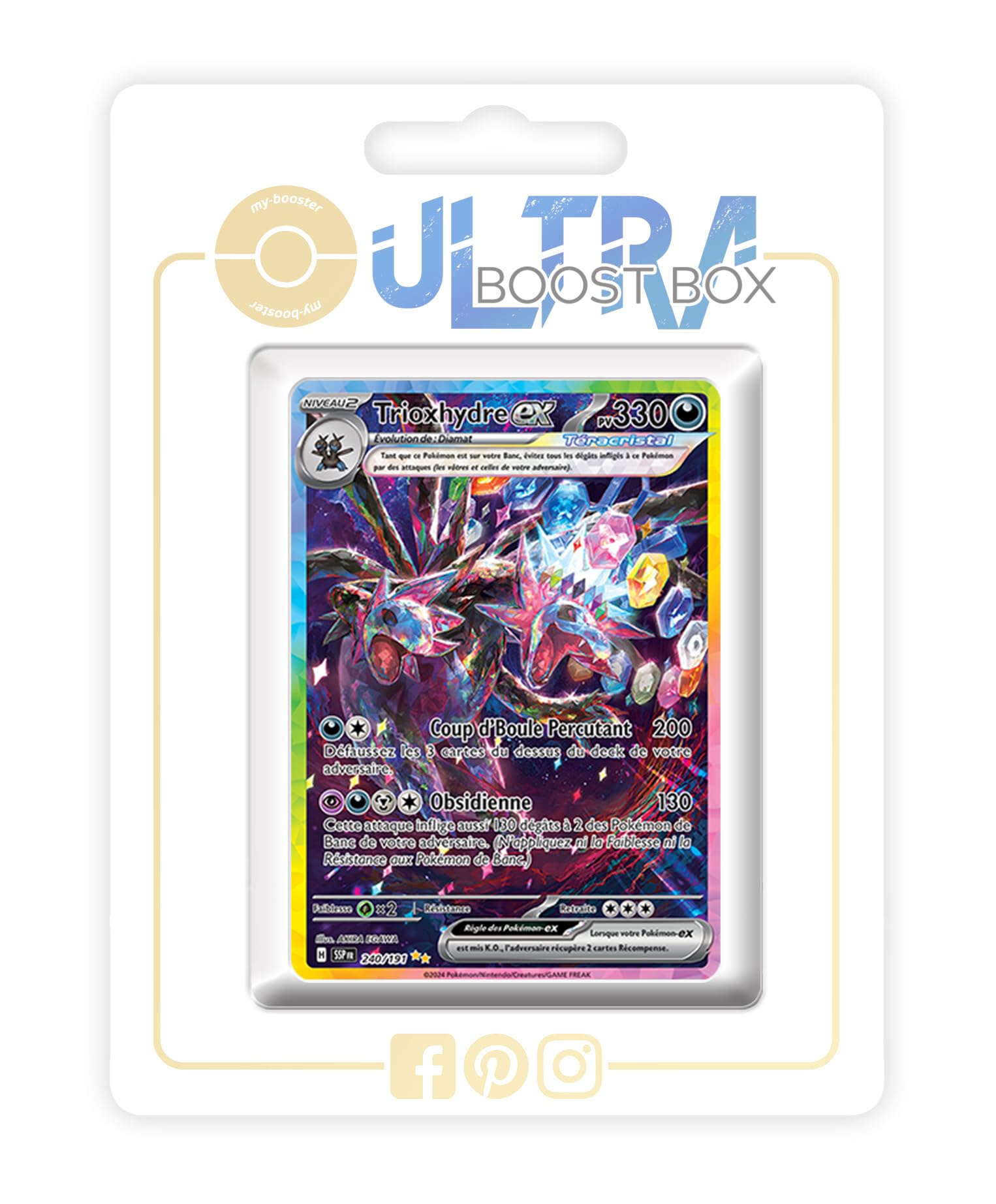 Carte Pokémon Trioxhydre-ex 119/191 Double rare Étincelles Déferlantes