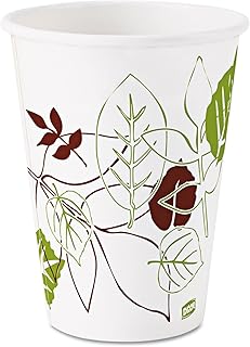 Dixie 2342WSPK Hot Cups, Poly Lined, 12oz, 25/PK, Pathways/White