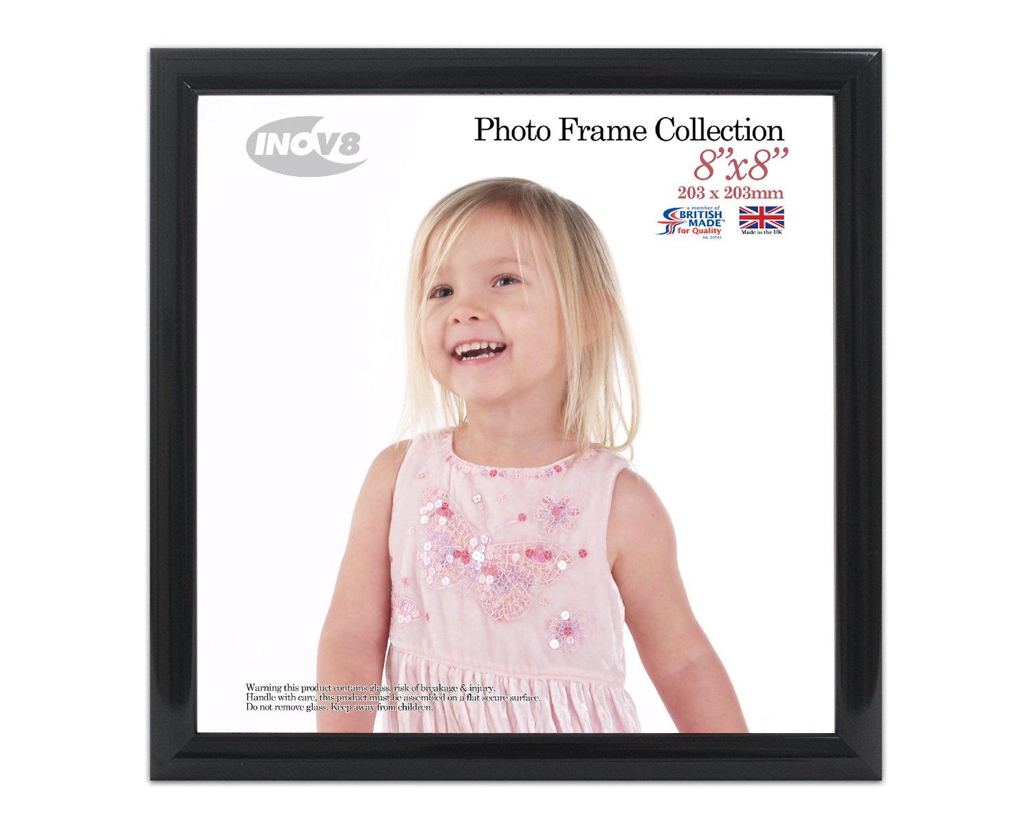 Inov8 Framing PFVS-VBLK-88 Photo Frame, Black, 8 x 8 inch