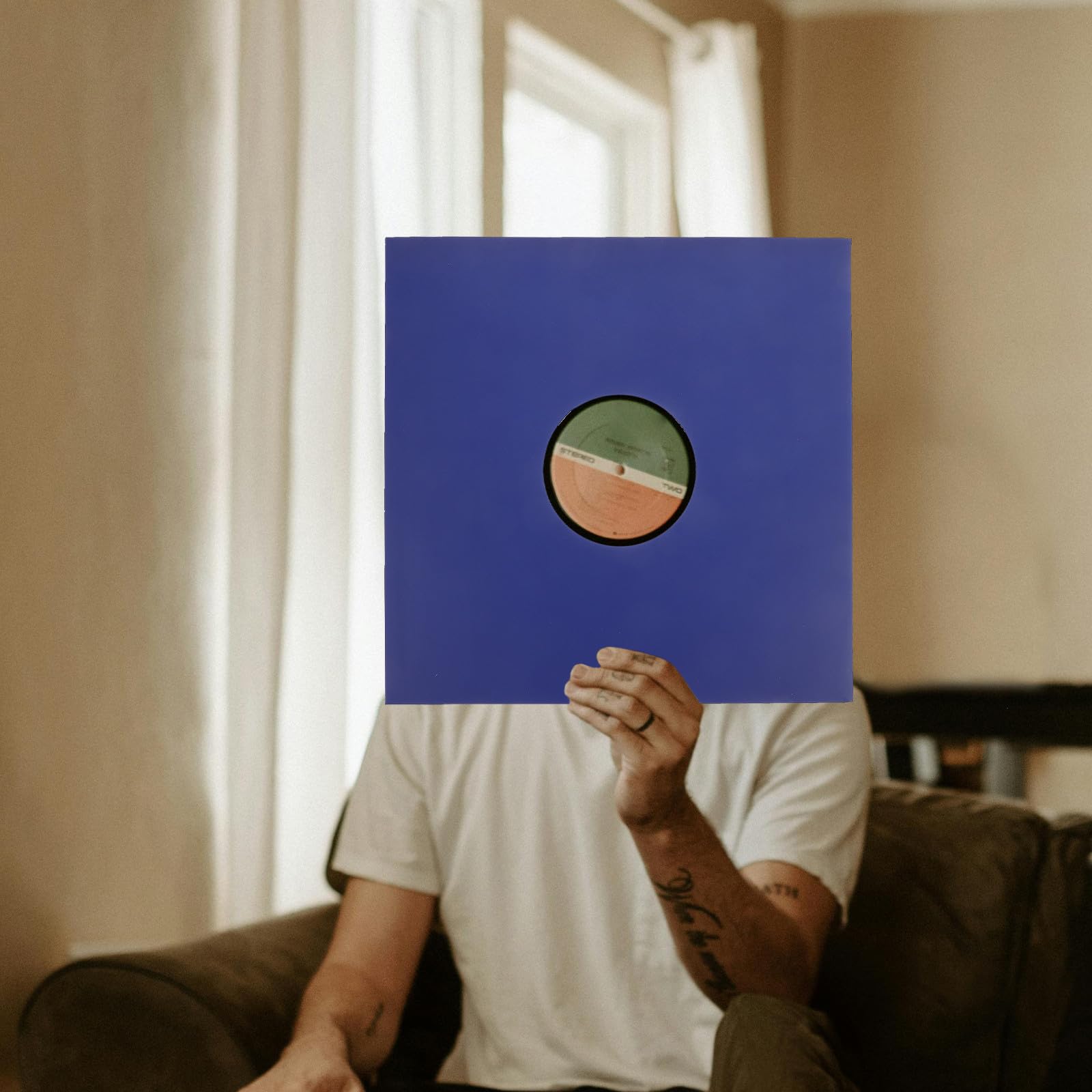 FRCOLOR Custodie Protettive per Dischi in Vinile 12 Pollici Kraft 10 Pezzi Fori per Conservazione