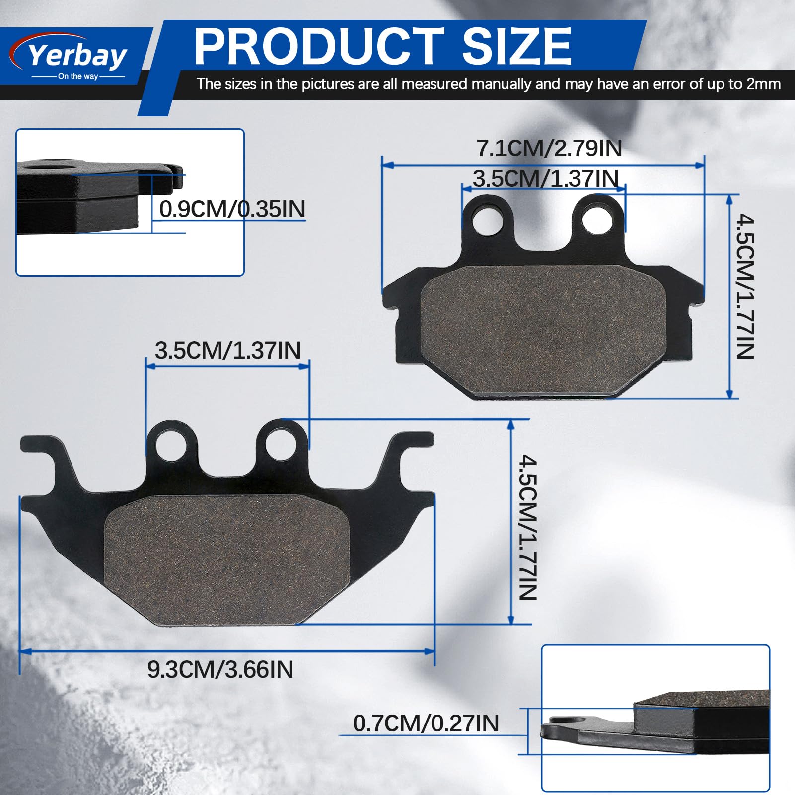 Plaquettes De Frein Arrière Yerbay Pour Yamaha YZF-R125 MT-125 2008-2021 - Semi-Métalliques Haute Performance