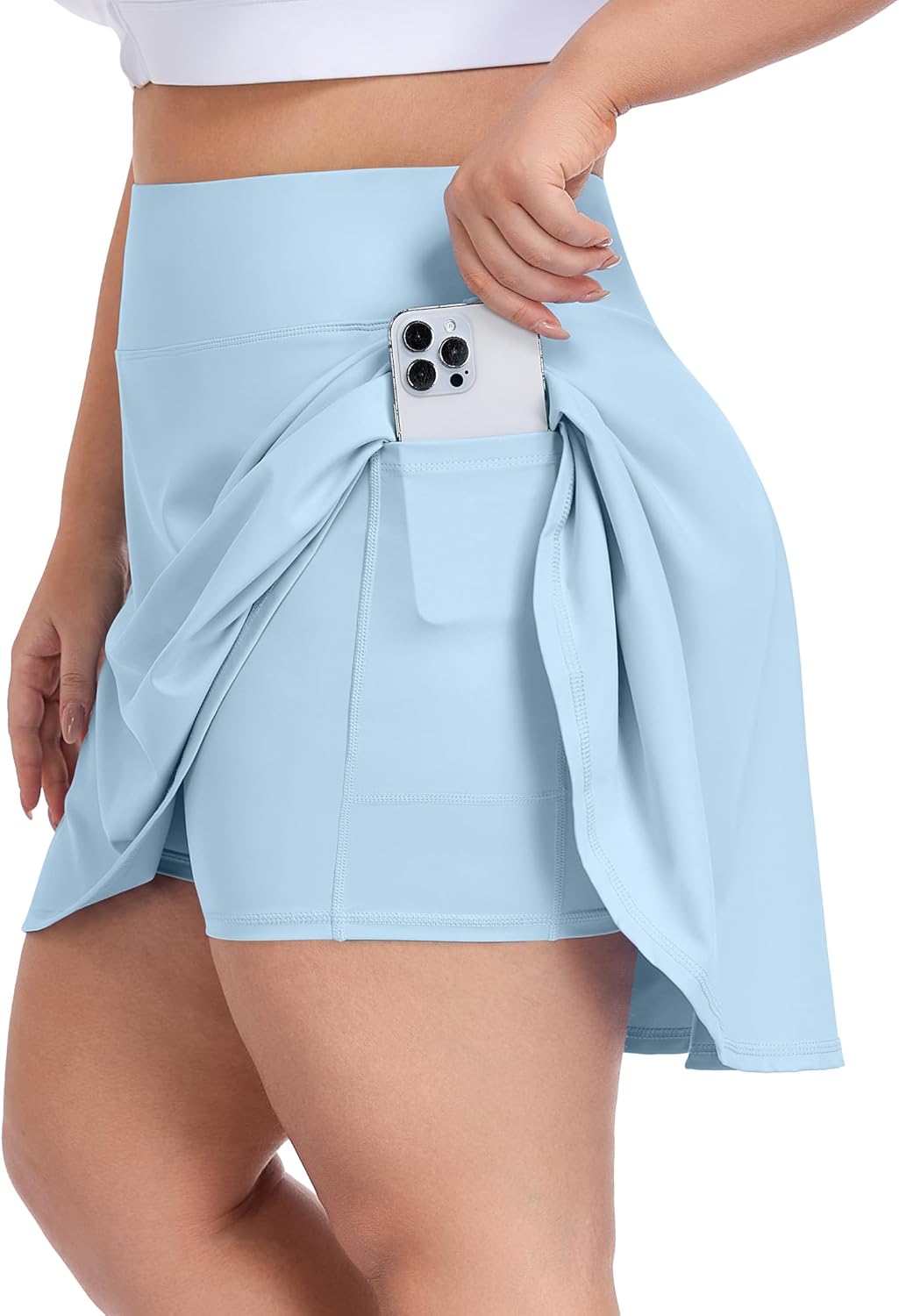 COOTRY Plus Size Tennis Golf Skirts High Waisted with Pockets Inner Shorts for Athletic Skorts Sports Running Pickleball