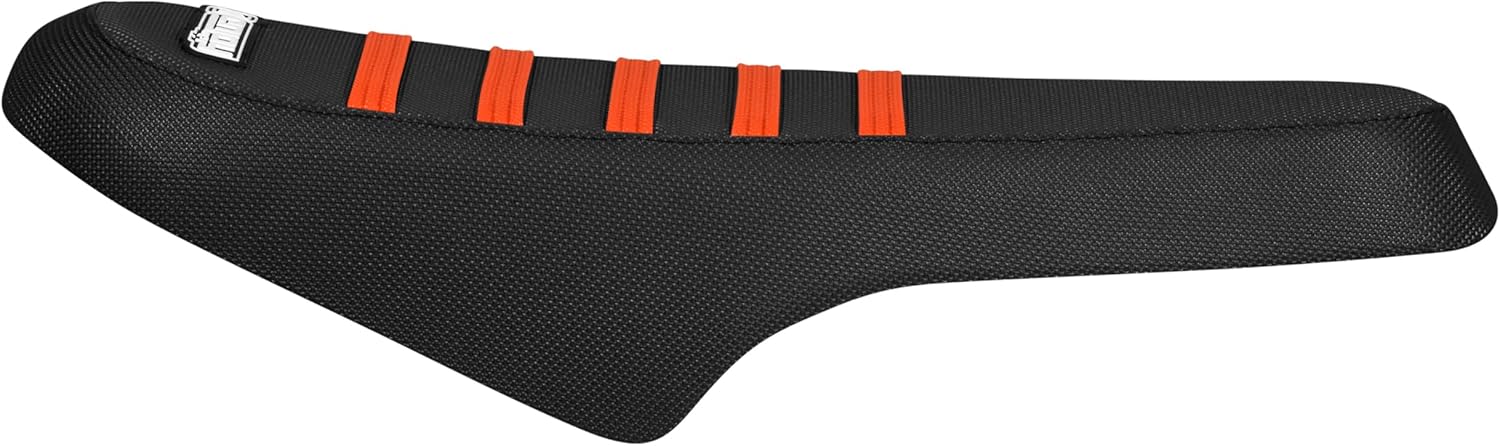 Enjoy Mfg Seat Cover - Compatible with Ridstar Q20 E Bike #477 (All Black with Orange Ribs)