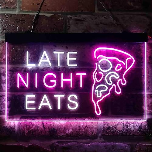 Miniatura 10 de ADVPRO Late Night Eats Pizza Café Restaurant Display Open Dual Color LED Neon Sign Rojo y Amarillo 16 x 12 pulgadas st6s43-i3621-ry