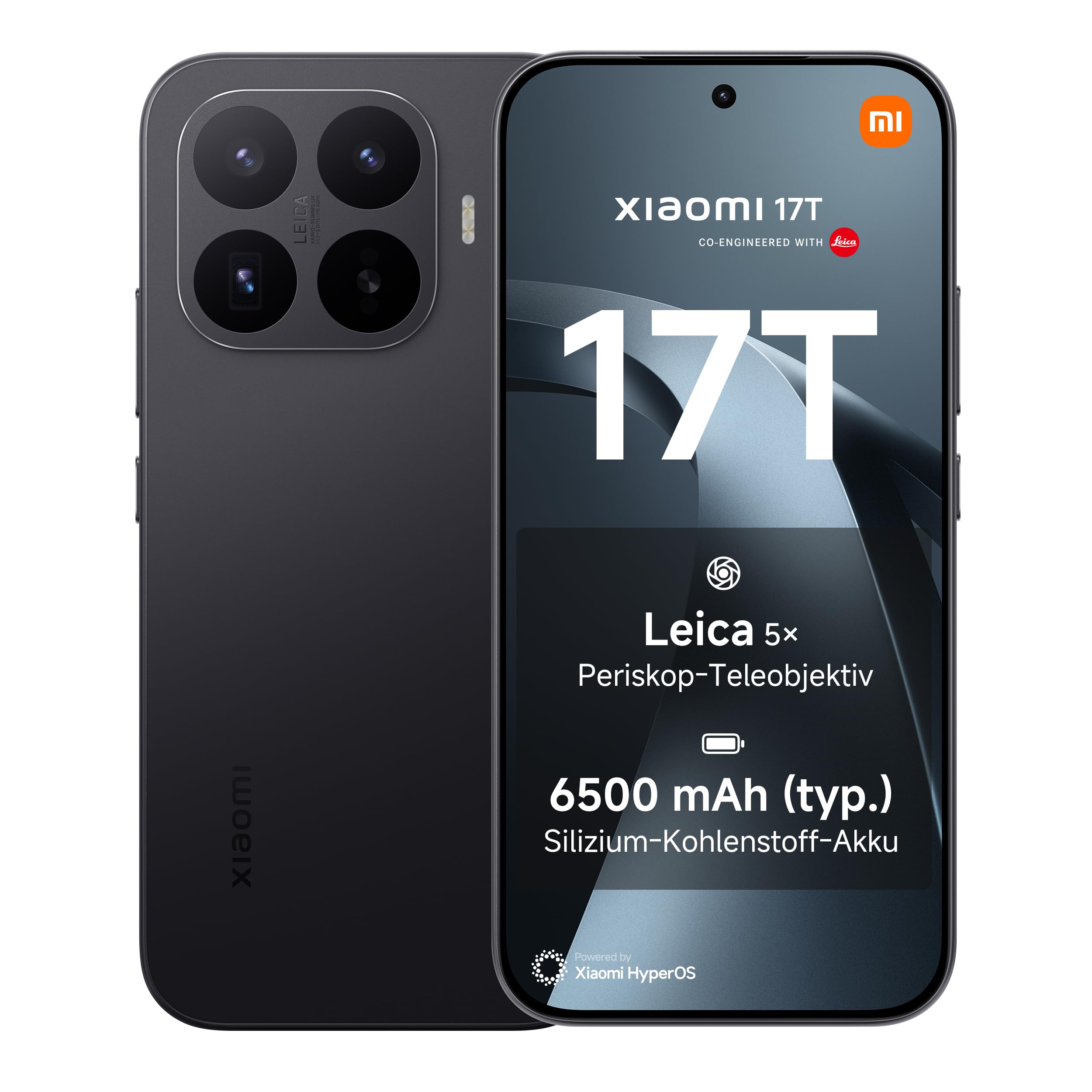 XIAOMI 17T Smartphone 12+512GB, 6500mAh Akku, Leica 5X Telekamera, Schwarz