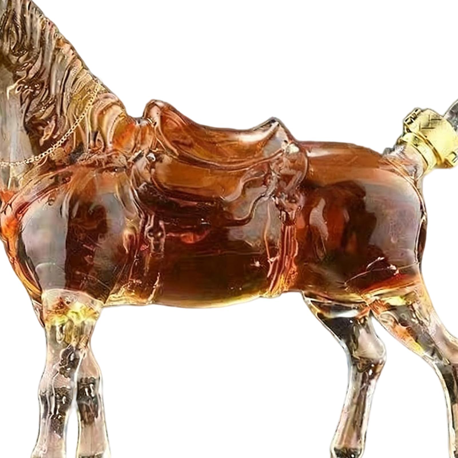 Butelka whisky Szklany kształt konia, Elegancki przezroczysty pojemnik na alkohol i piwo Dekoracyjny, Dozownik napojów koktajlowych, Stylowy dom, Kuchnia, Impreza