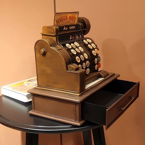 Miniatura 6 de Caja registradora vintage modelo hucha caja de almacenamiento caja de almacenamiento caja de joyería anillo caja de baratija gabinete estatuilla