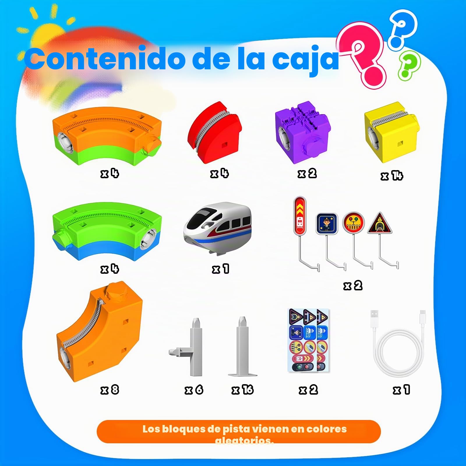 Goody King Tren Eléctrico Juguete Niños 69 Piezas - Kit de Construcción 3D DIY con Vías Magnéticas, Incluye Trenes Electricos, Juguete Educativo Stem Creativo para Niños de 4 a 12 Años