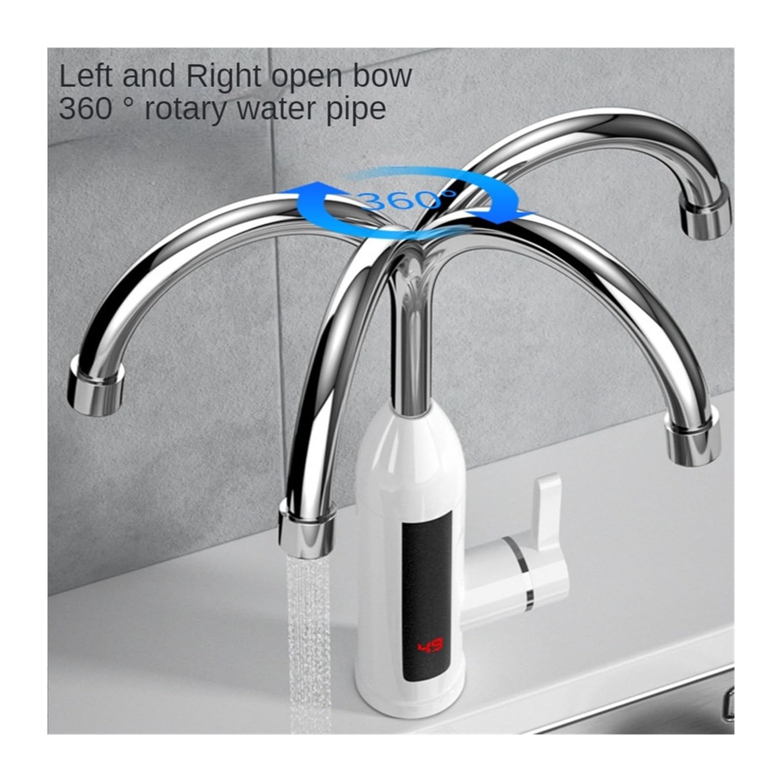 Rubinetto Elettrico Acqua Calda Istantanea - Scaldabagno Da Cucina Con Display Temperatura