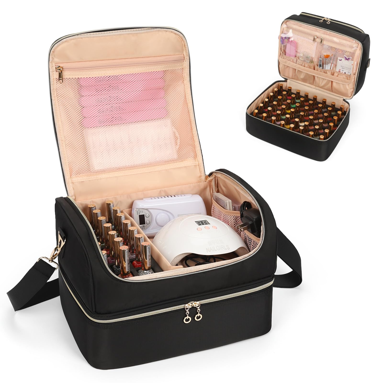 Nail Polish Organizer Case for Nail Supplies and Manicure Tools