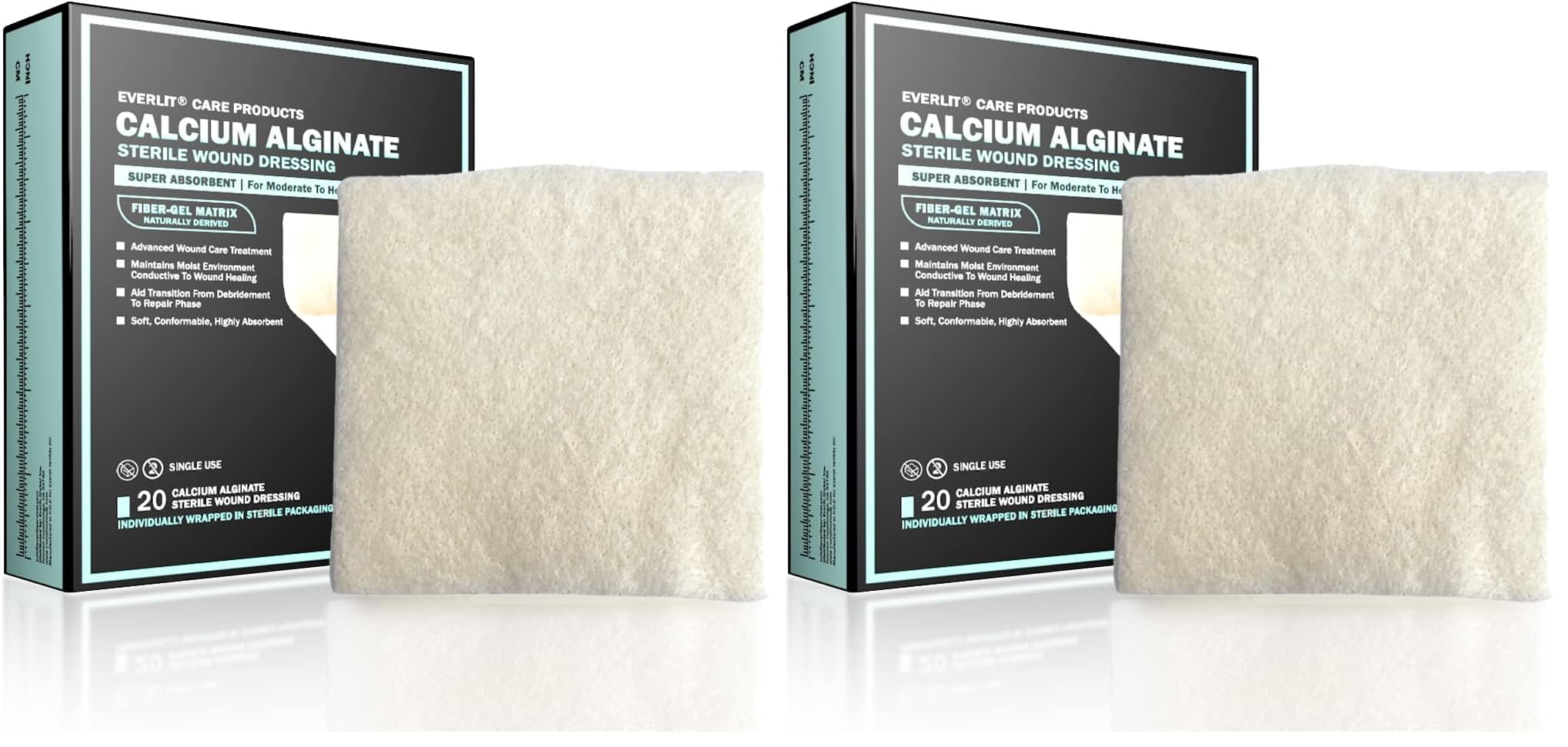 EVERLIT Calcium Alginate Wound Dressing | Gentle, Non-Stick Sterile Dressing Pad | Soft and Highly Absorbent Bandage with Soothing Gel Matrix (Pack of 20) — Amazon image 7