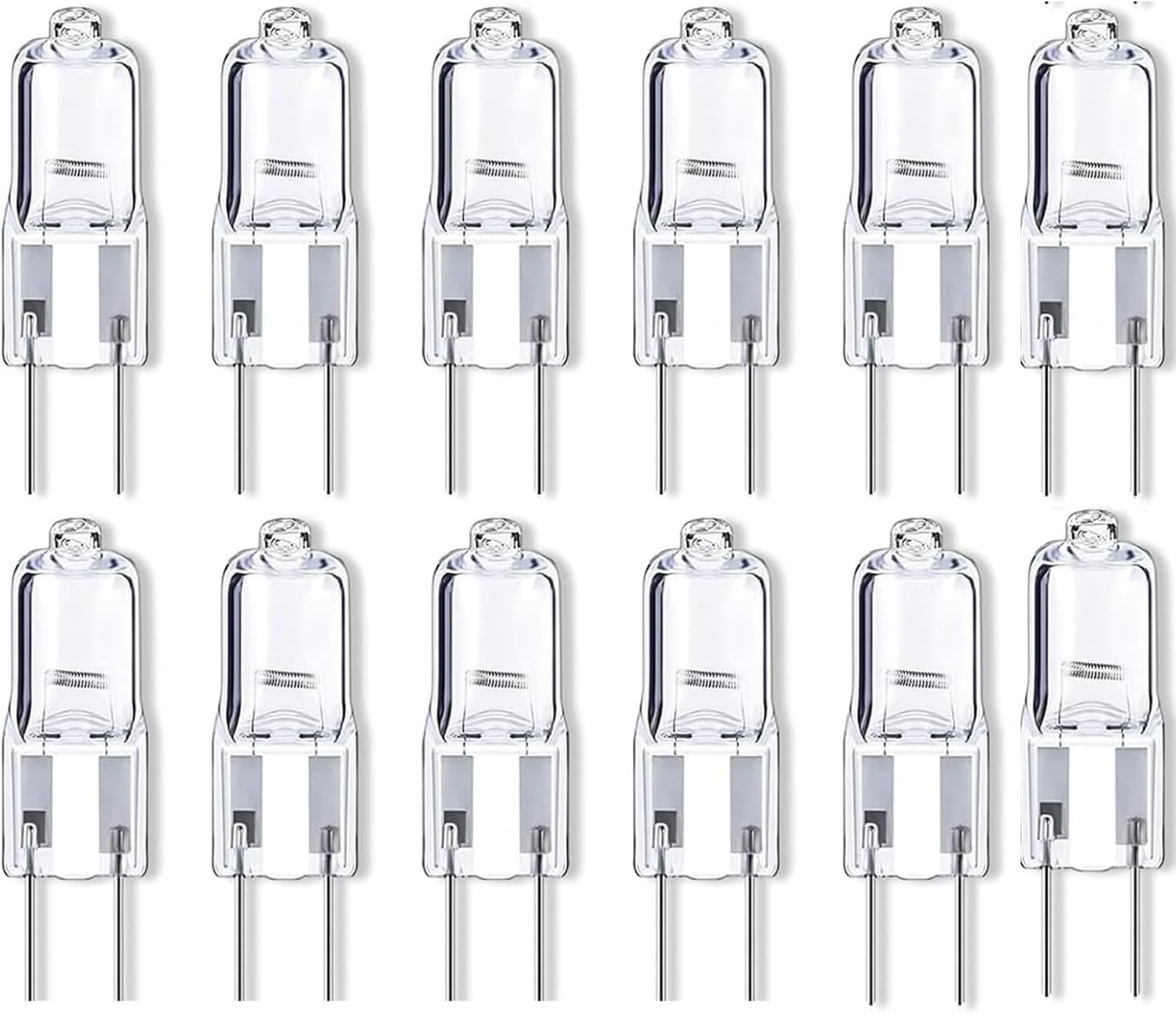 QttvbTna12 Pcs G4 Halogen Bulbs, 2 Pin Lamp Bulb 20W 12V Light Bulbs Clear Capsule, Halogen Pin Base Lamp Warm White Light for Ceiling Lights Cabinet Lights Track Lighting[Energy Class G]