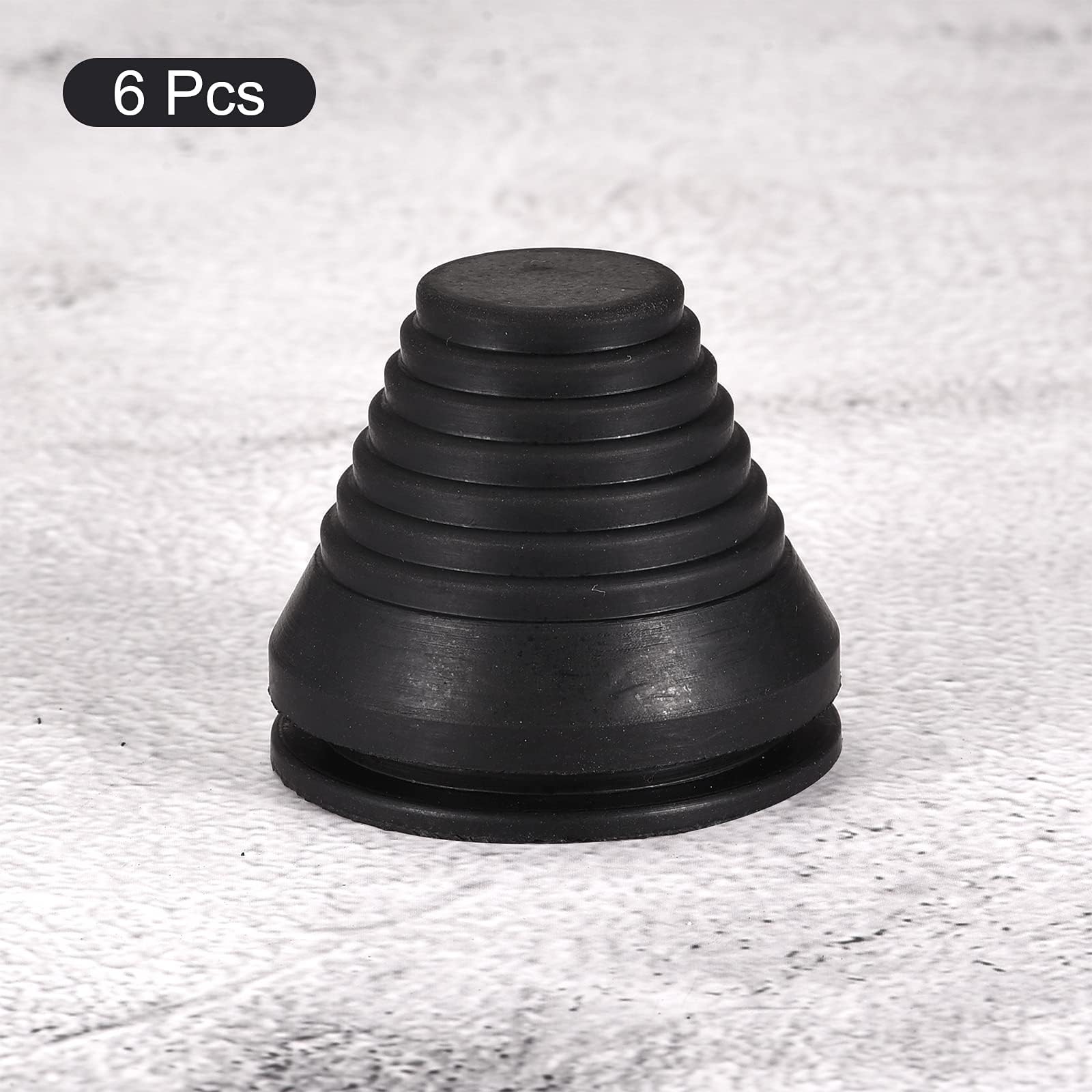 TA-VIGOR 6Pcs Conical Rubber Grommet Mount Dia 30mm Drill Hole Black Tower Shaped Grommets Wire Protection Firewall Hole Plug - Image 3
