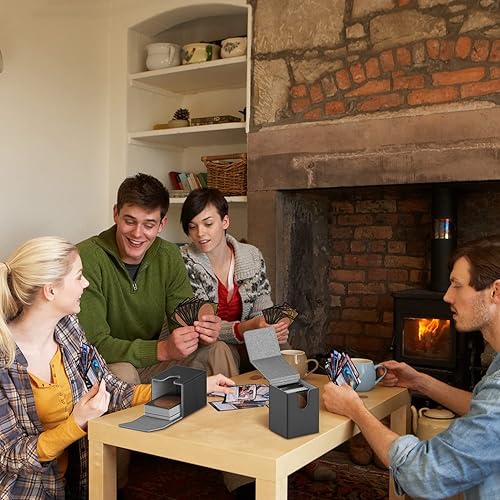 Miniatura 7 de MIXPOET Caja de baraja para tarjetas MTG, estuche para tarjetas coleccionables con 2 divisores por soporte, tamaño grande para hasta 110 tarjetas,