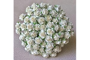 Exquisite White Mini Roses - 100-Piece Embellishment Set for Crafting Creations