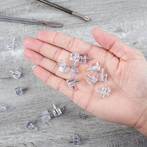 Miniatura 2 de PAGOW Clavija de soporte de estante de 0.118 in de 18 de pulgada, pasadores transparentes para estantes de gabinete, clavijas de repuesto de metal y