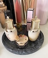 Vista 4 de Bandeja de mármol natural, bandeja decorativa circular de piedra de mármol para mostrador, joyas, tocador, bandeja pequeña redonda, 5-1/2 pulgadas