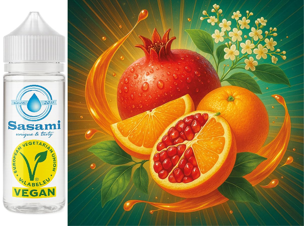 Aroma concentrado para vapeo sabor granada y flor de saúco Sasami vegano de 100ml 8