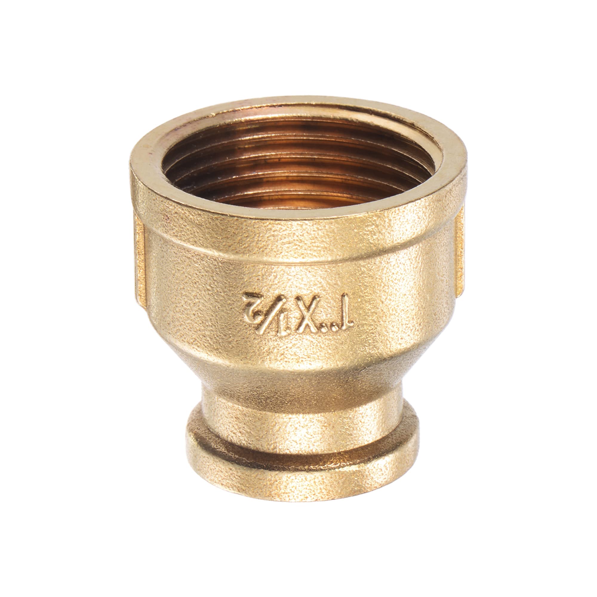M METERXITY Brass Female to Female Reducer Hex Pipe Fitting Extension, Apply to Outdoor/Garden/Industrial (G1 x G1/2)