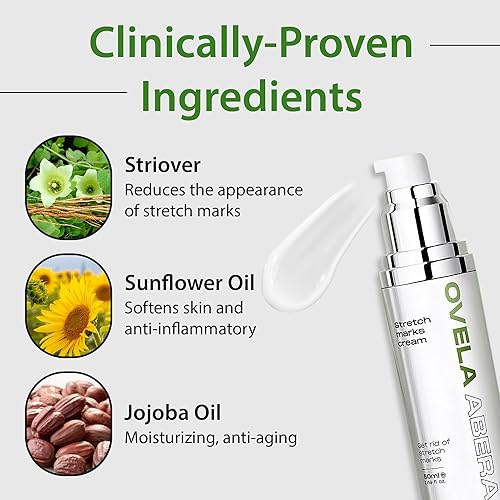 Miniatura 9 de Abera Ovela - Crema de estrías para embarazo y fluctuaciones de peso, tratamiento de estrías imprescindible para el embarazo, eliminación profunda