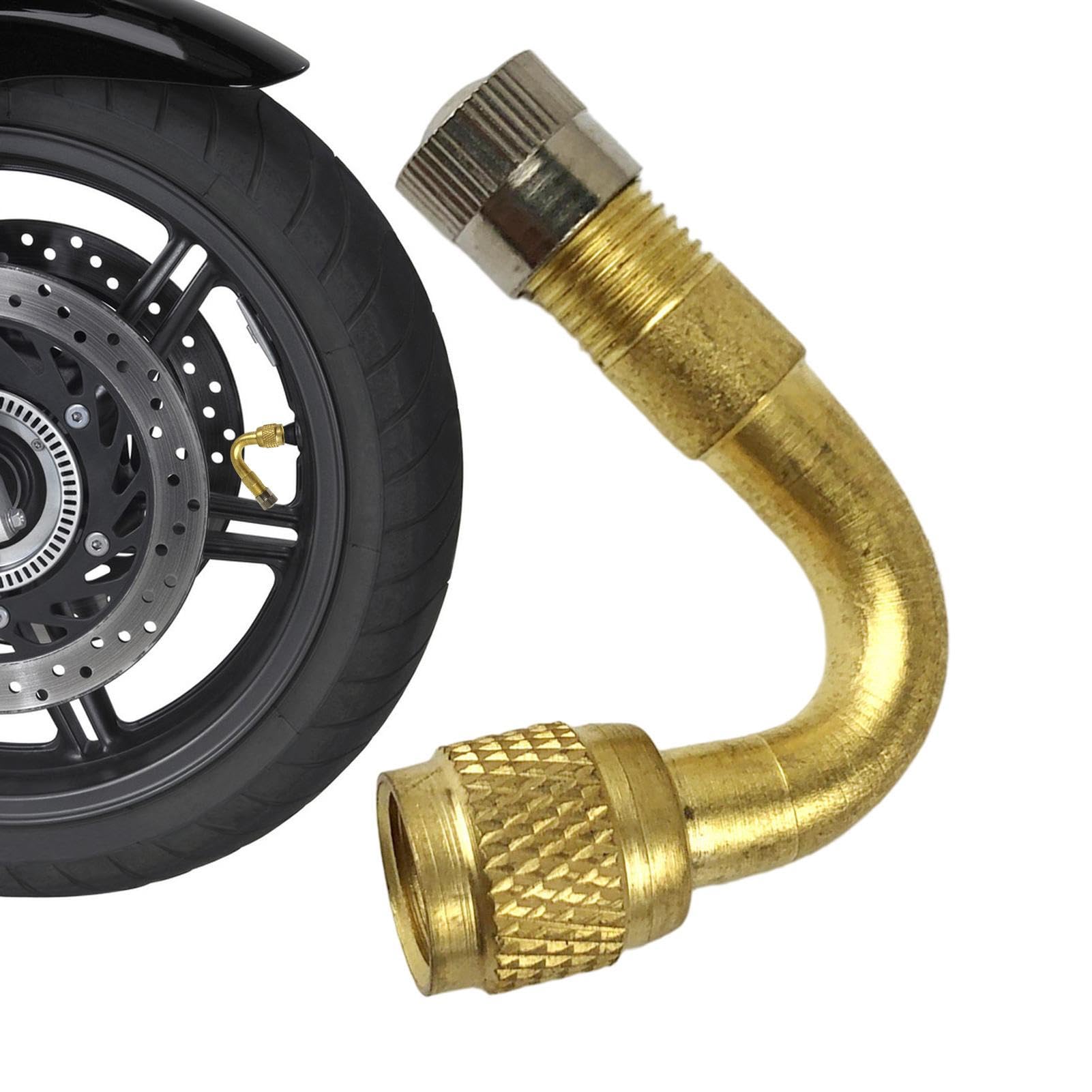 Asta di estensione per valvola pneumatici da 15 g, adattatore per stelo, prolunga 'aria, connettore a 90 gradi, strumento di gonfiaggio portatile per biciclette, moto, ruote di scooter, facile