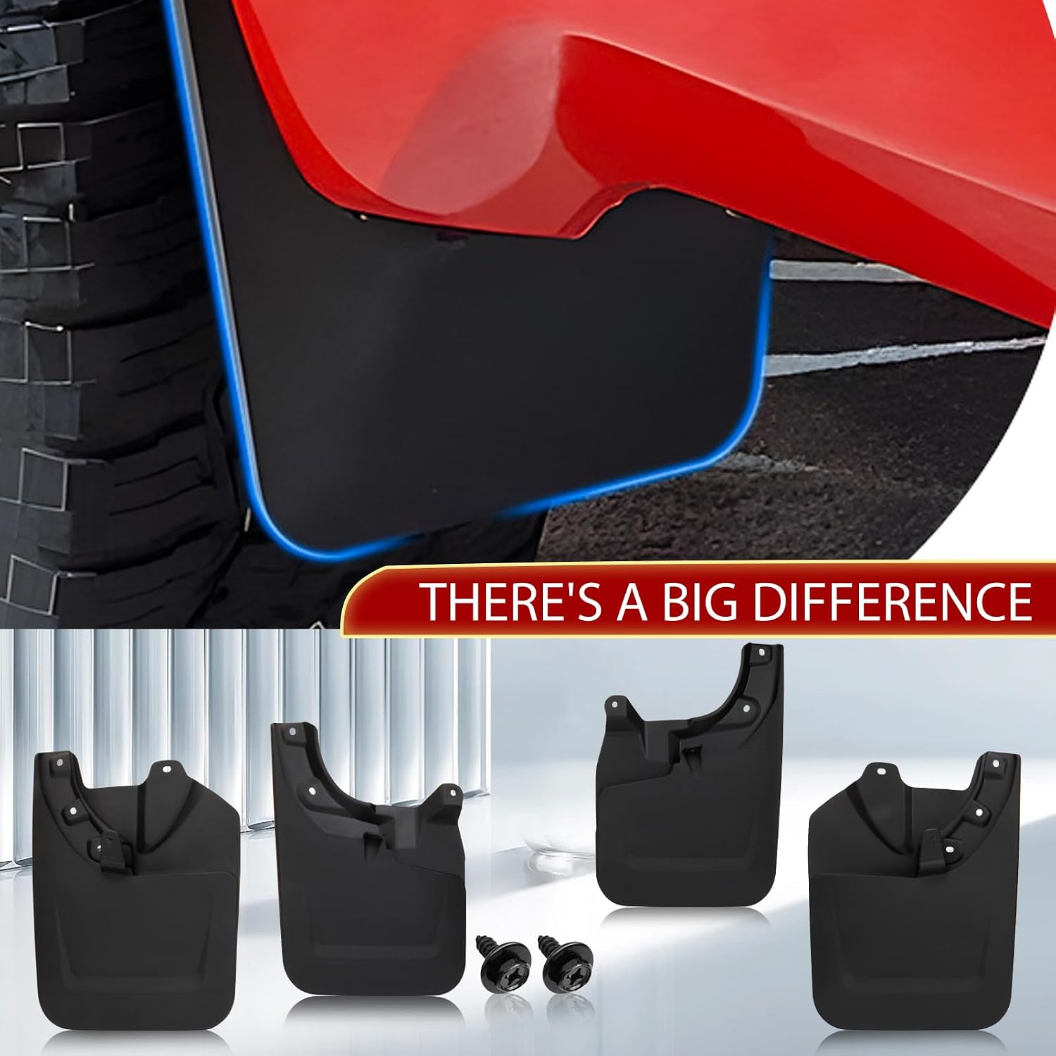 MITZONE Mud Flaps Splash Guards mudguards Compatible with Toyota Tacoma 2023 2024 with Fender Flares Pedal Front