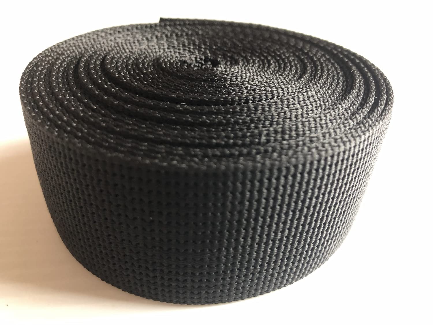 Kocraft2 Inch"x 5 Yard Black Poly PP Polypropylene Flat Strapping Webbing Strap for ฺArt Craft DIY,Belt, Travel Bag,Luggage Outdoor Gear Repair,