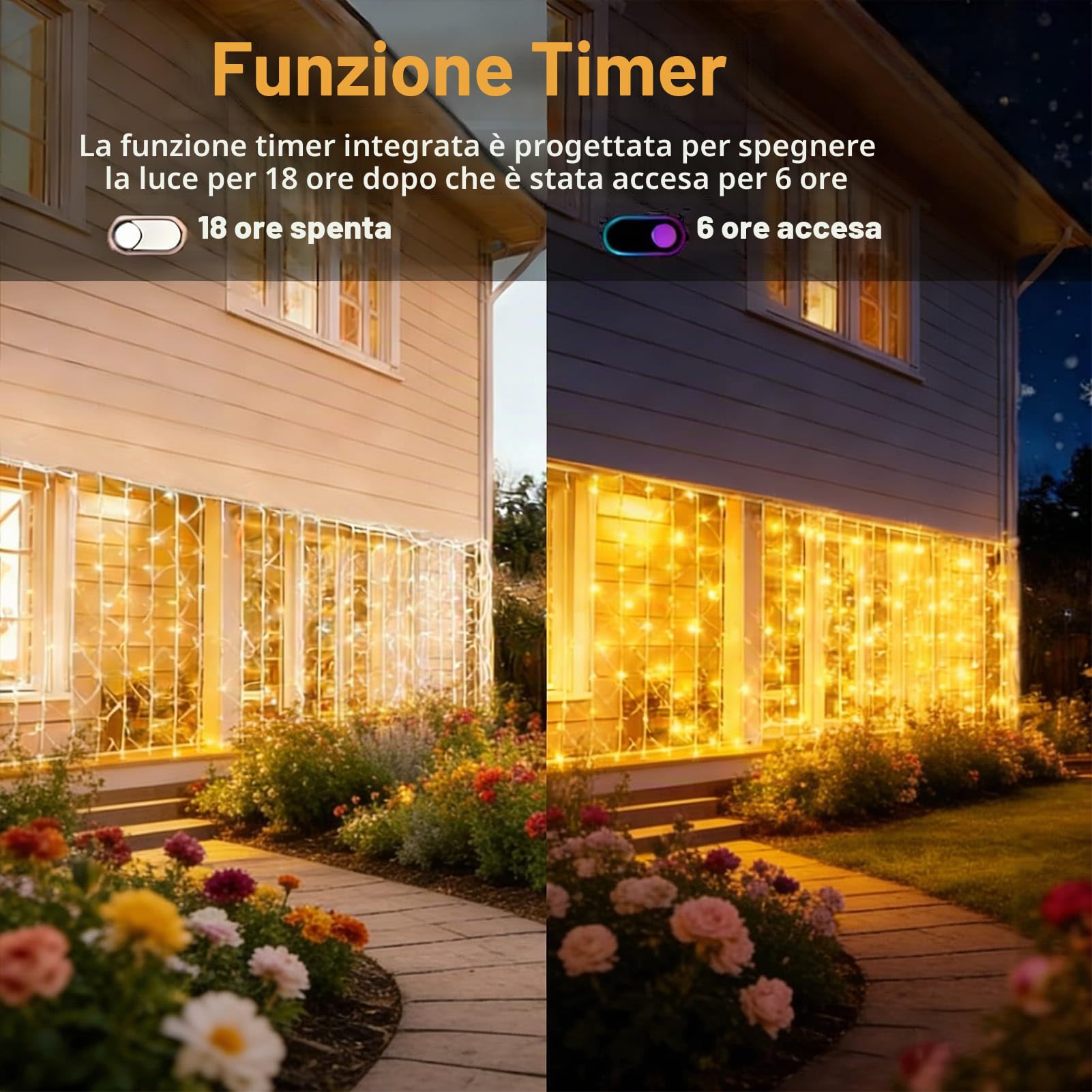 yowin Rete Luminosa da Esterno 3m x 2m 200 LED Catena Luminosa Esterno | Rete con Spina, 8 Modalità e Timer Tenda Luci Impermeabile Prolungabile per Giardino, Gazebo, Terrazzo, Feste e Matrimoni