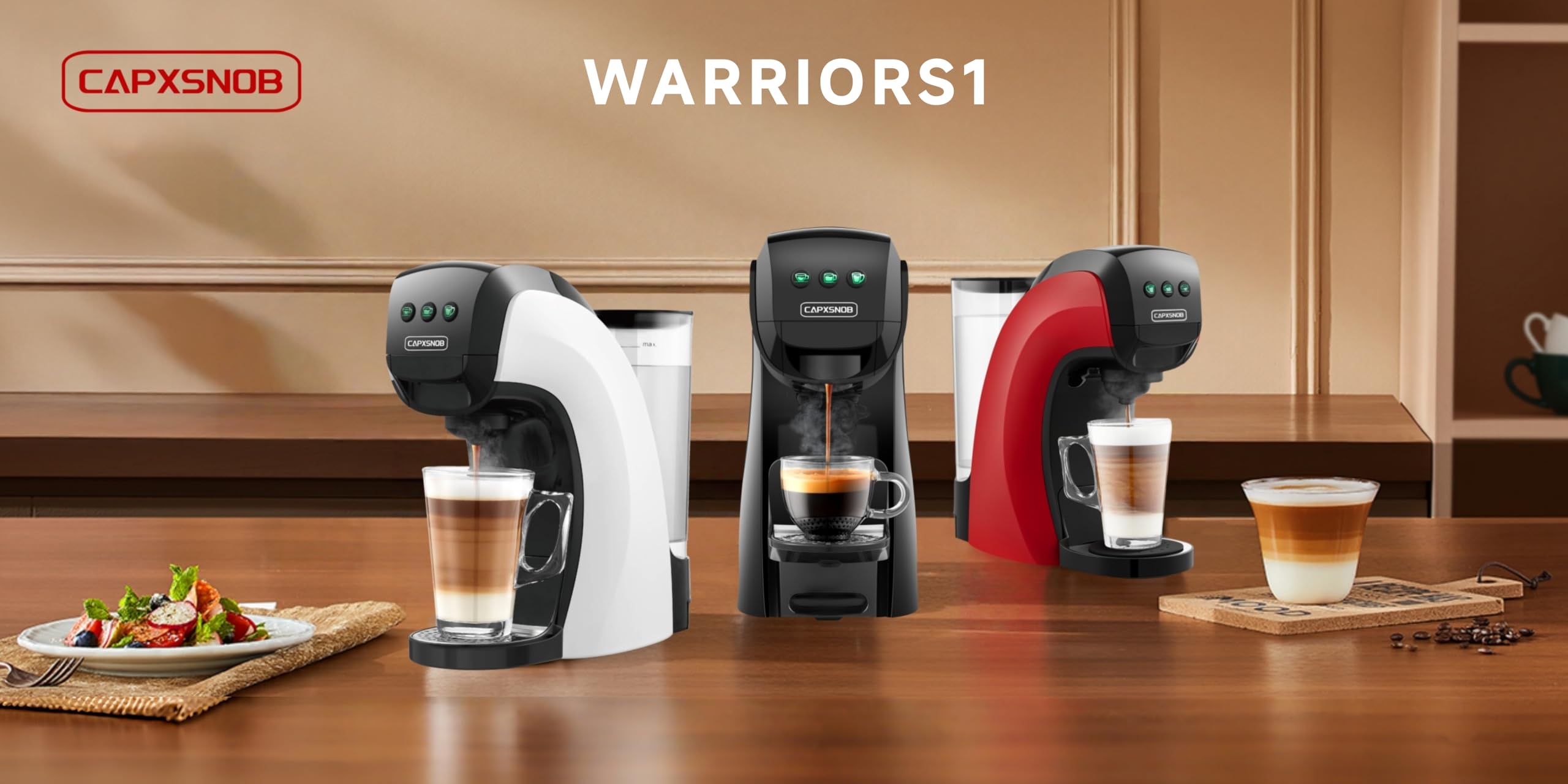 CAPXSNOB Warriors1 SV835L - Depósito de agua de repuesto para cafetera de cápsulas, capacidad de 800 ml, 18 cm de altura, 10 cm de diámetro, con tapa negra extraíble
