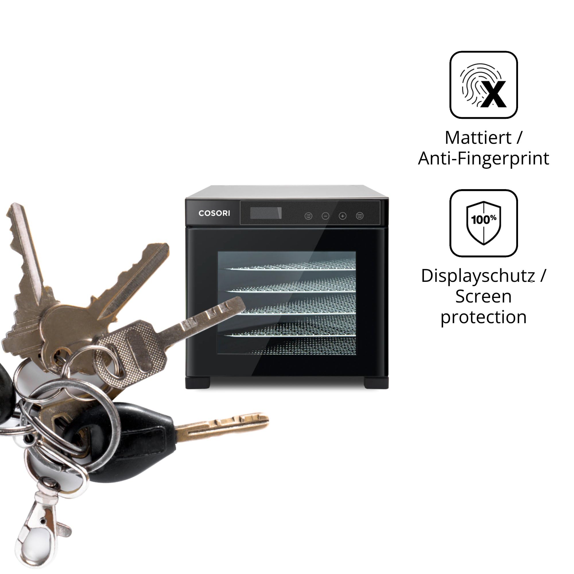 dipos Protector de Pantalla Antiespía para Cosori CP267-FD | Película protectora mate, filtro de privacidad 4 vías, ajuste perfecto, antiarañazos, sin burbujas, autoadhesivo
