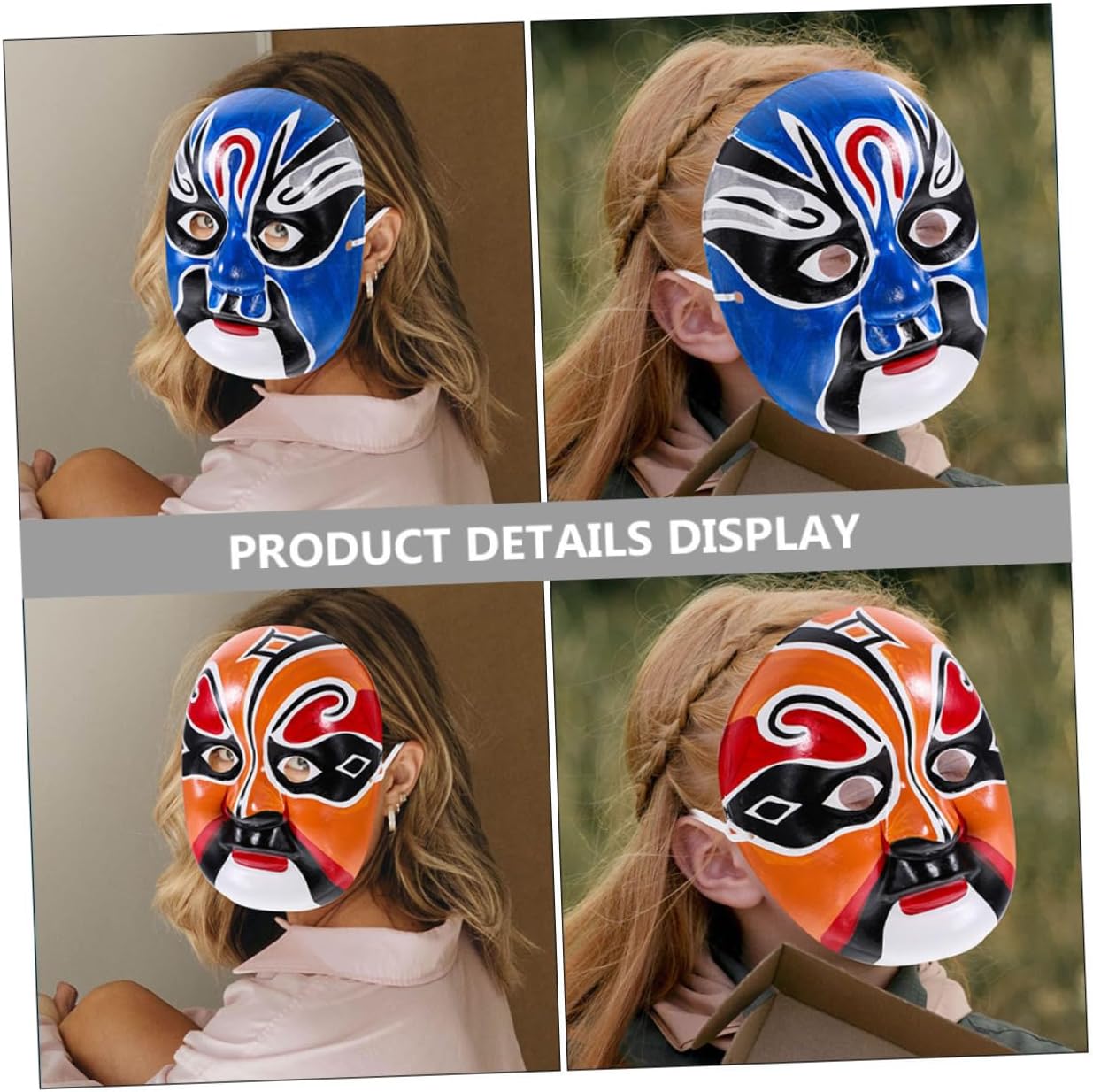 ABOOFAN 2 Piece Decorative Chinese Opera Mask Wall Ornaments for Parties