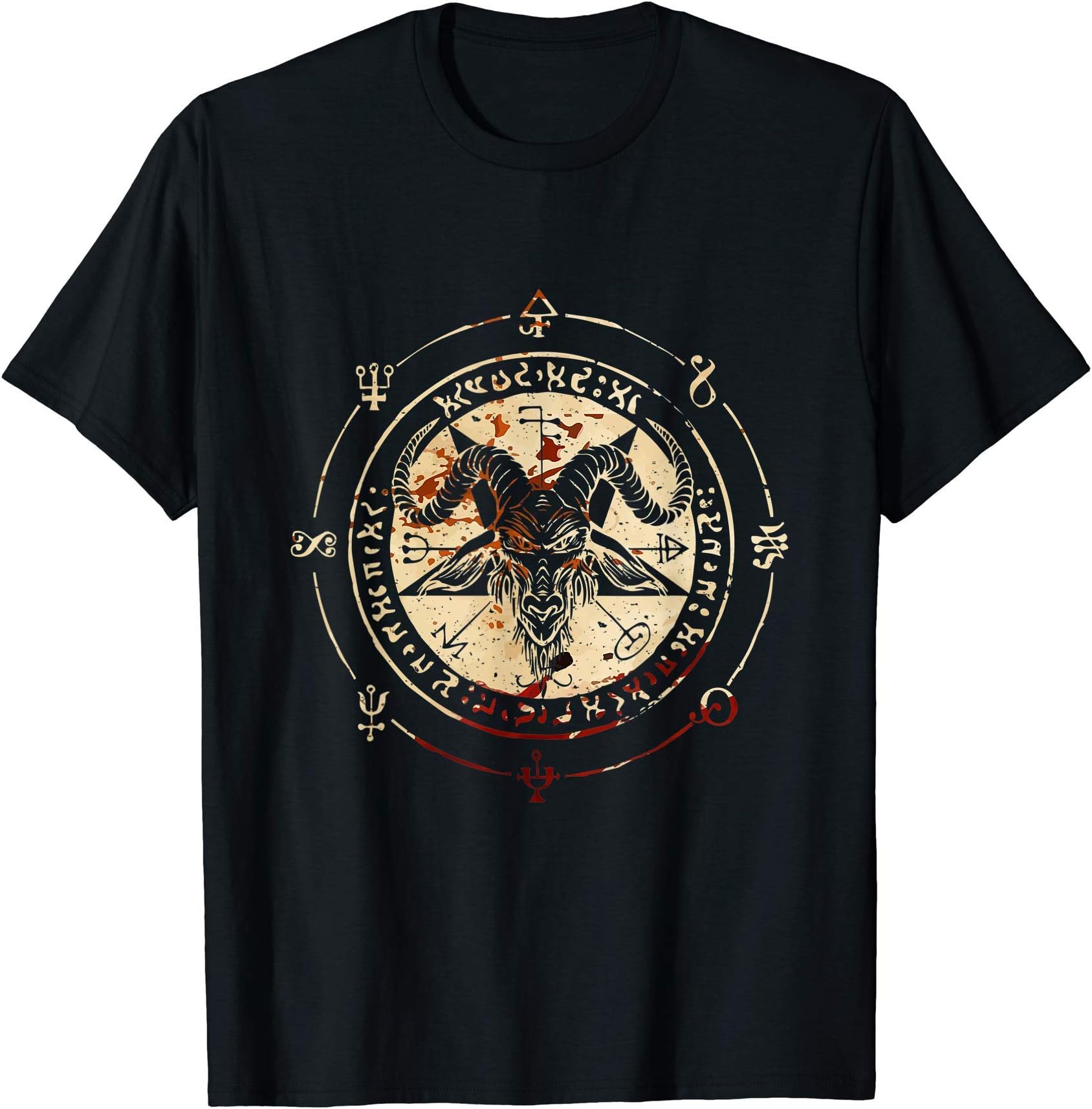 Satanic Occult Day Gift - DressedForDutySeal of Baphomet Occult Pentagram Goat Satanic Occult T-ShirtOEKO-TEX STANDARD 100