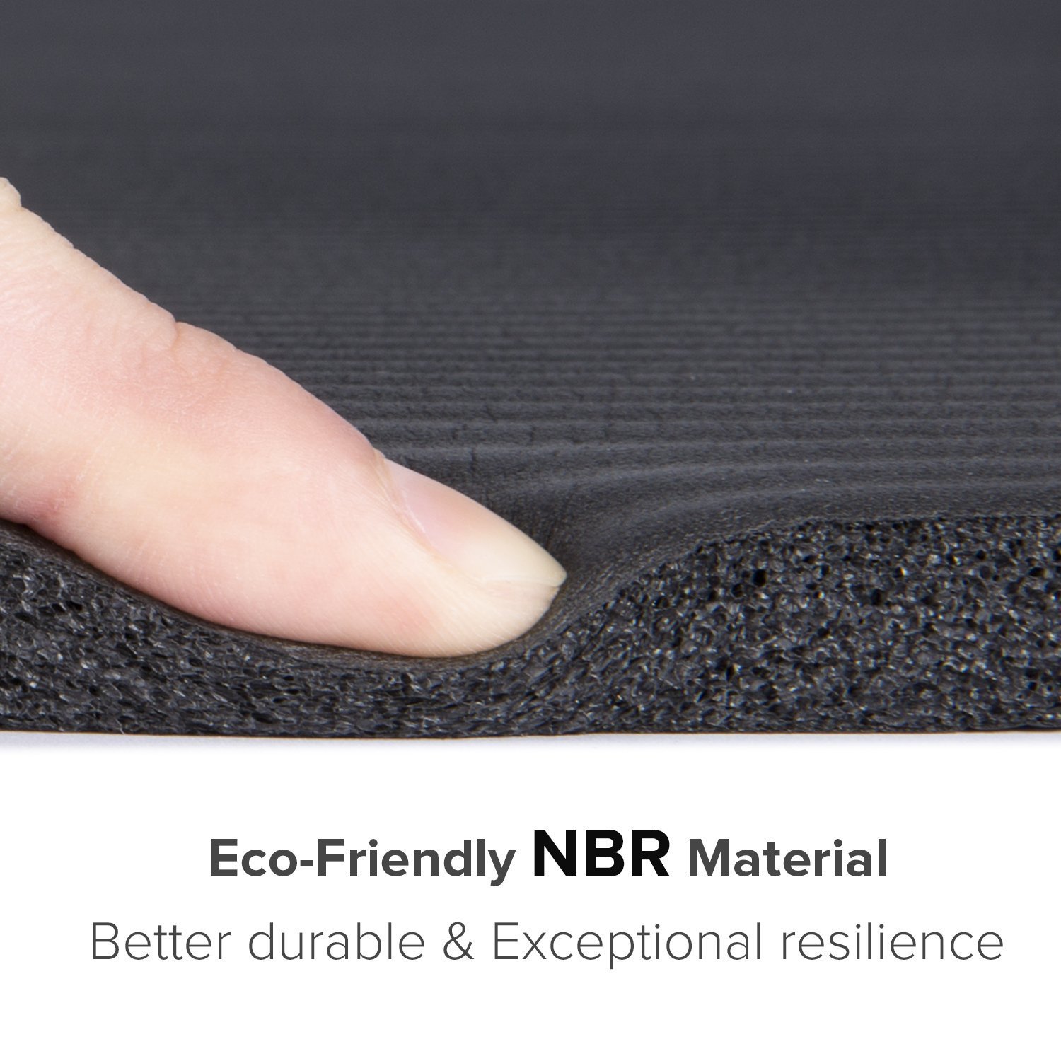 Kobo 15 mm Black NBR Athletica Yoga Mat- Multi-use , Non-slip and Anti-tear. Great for Hot Yoga and the Gym, Home Workout, Pilates, Physio, and Camping. Includes Carrying Strap Perfect for Men & Women 1