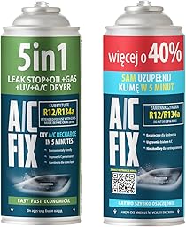 AC FIX 5-in-1 – R134a + R134a XL 470g Refrigerant for Car Air Conditioning with Oil, Sealant, UV Dye, Desiccant – Quick Application – Protects the Compressor