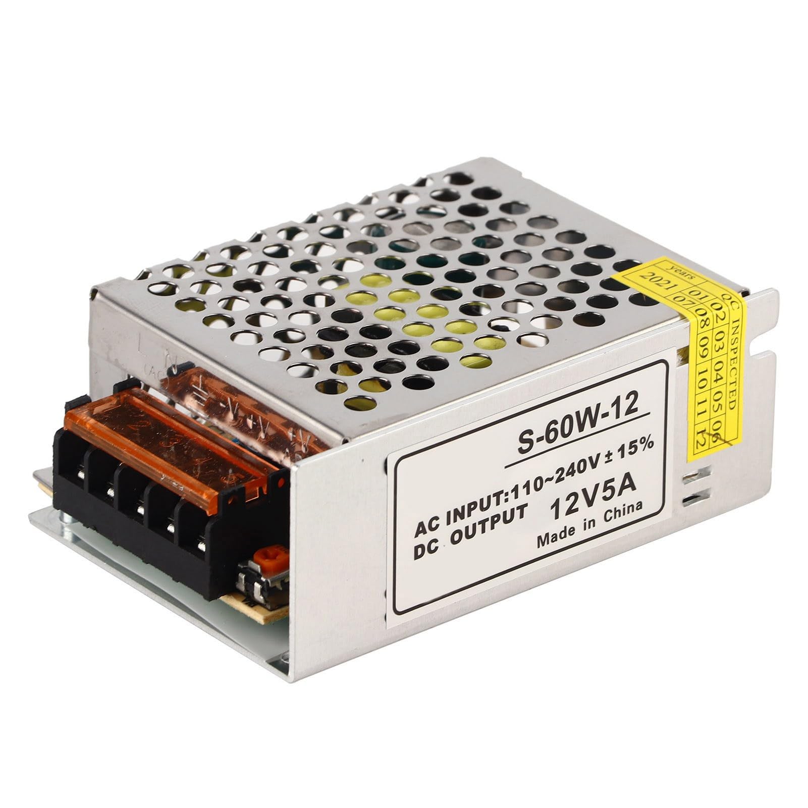 Jeanoko 5A 12V Regulated Switch Voltage Converter Universal AC/DC Output Current Range0~5A Regulated Switch Power Supply for LED