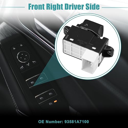 Miniatura 8 de ACROPIX Interruptor de elevalunas eléctrico delantero derecho para KIA CERATO 16 - Paquete de 1 negro