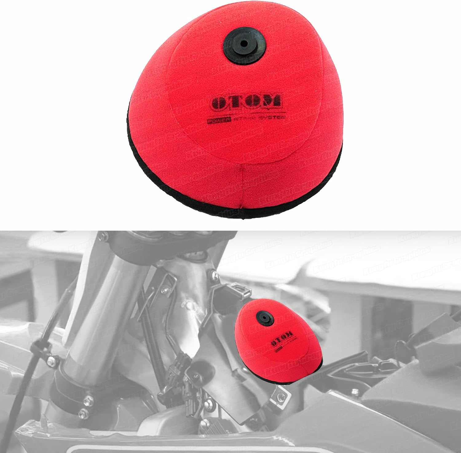 Dirt Bike Dual Foam Air Filter for CRF250R 2010-2013/CRF450R 2009-2012, Red, No.MEN-A31