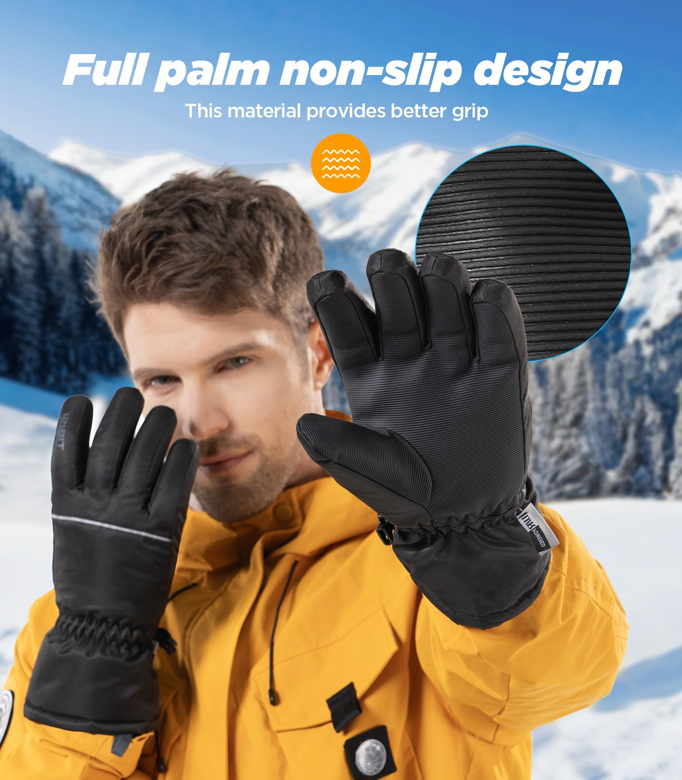 TIBISI 3M Thinsulate - Guanti termici invernali da sci, unisex, per touch screen, impermeabili, antivento, per sci, corsa, ciclismo, escursionismo