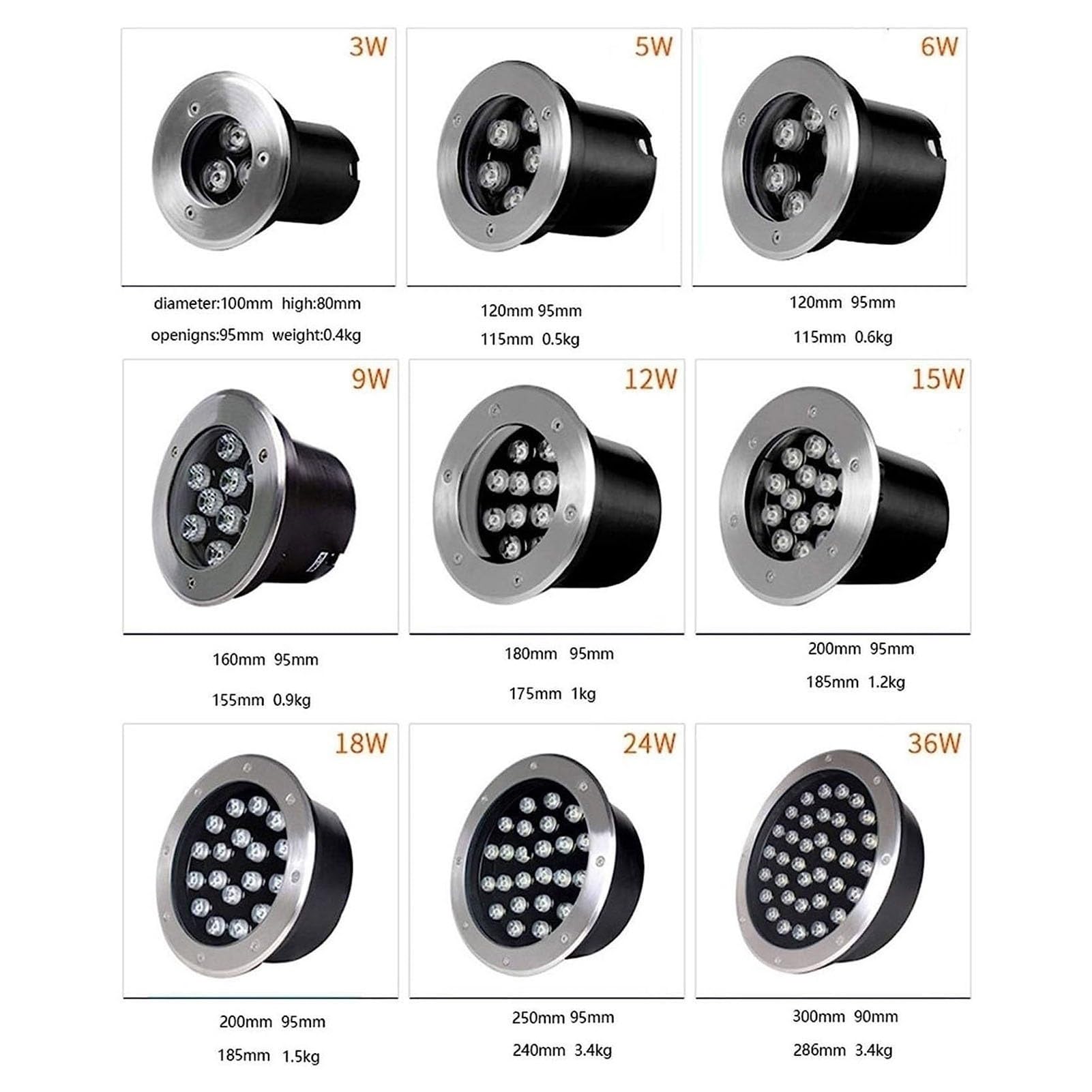 Focos Led Piscina - RGB Foco LED Subacuático Incrustado, Foco Empotrable con Mando A Distancia RF A Prueba De Agua IP68, Foco De Jardín De Acero Inoxidable, para Jardín, Estanque(12V,36W)