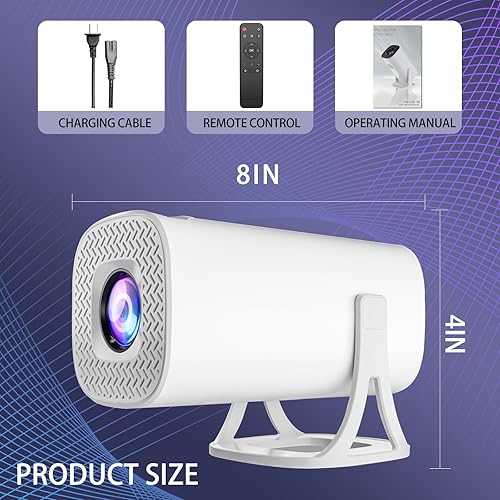Miniatura 2 de Mini proyector con WiFi y Bluetooth, proyector inteligente portátil con rotación de 180, proyector de película pequeña 4K 1080P Full HD, compatible