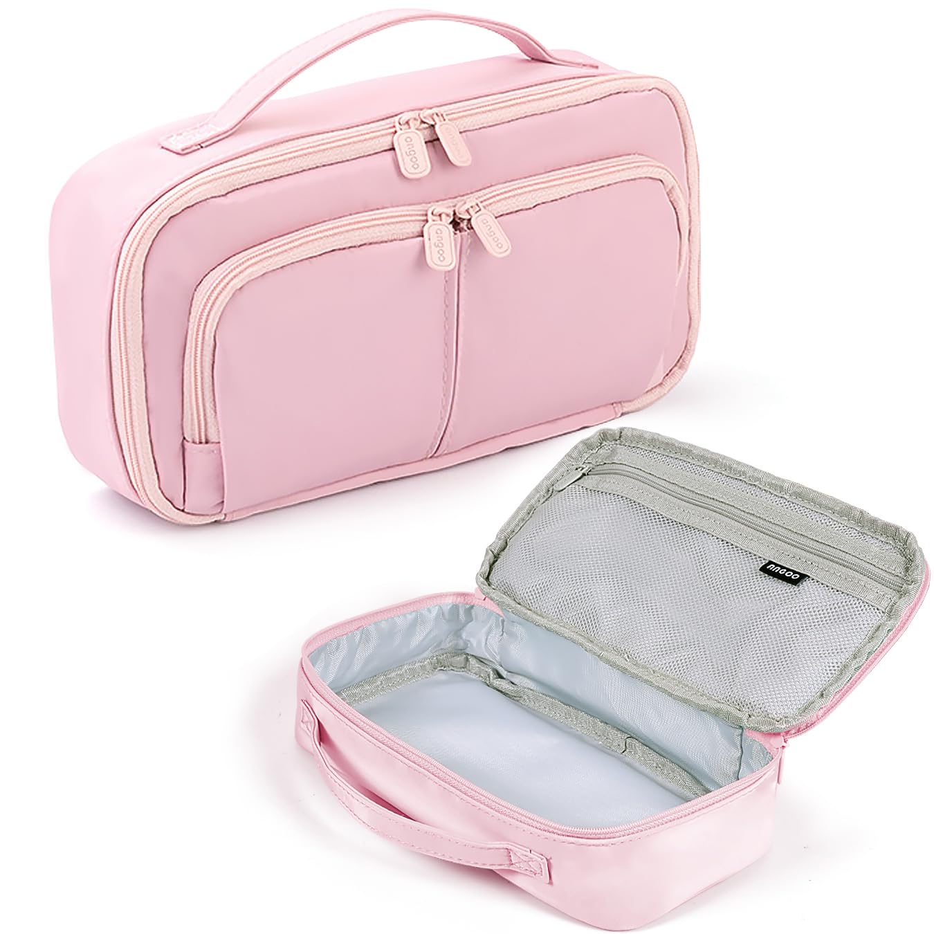 Pencil Case Large Capacity Pencil Cases for Students Kids Girls Boys Portable Double Zipper Pink Pencil Pouch Organizer Bag School Office Aesthetic Supplies for Secondary School Teens Adults Women