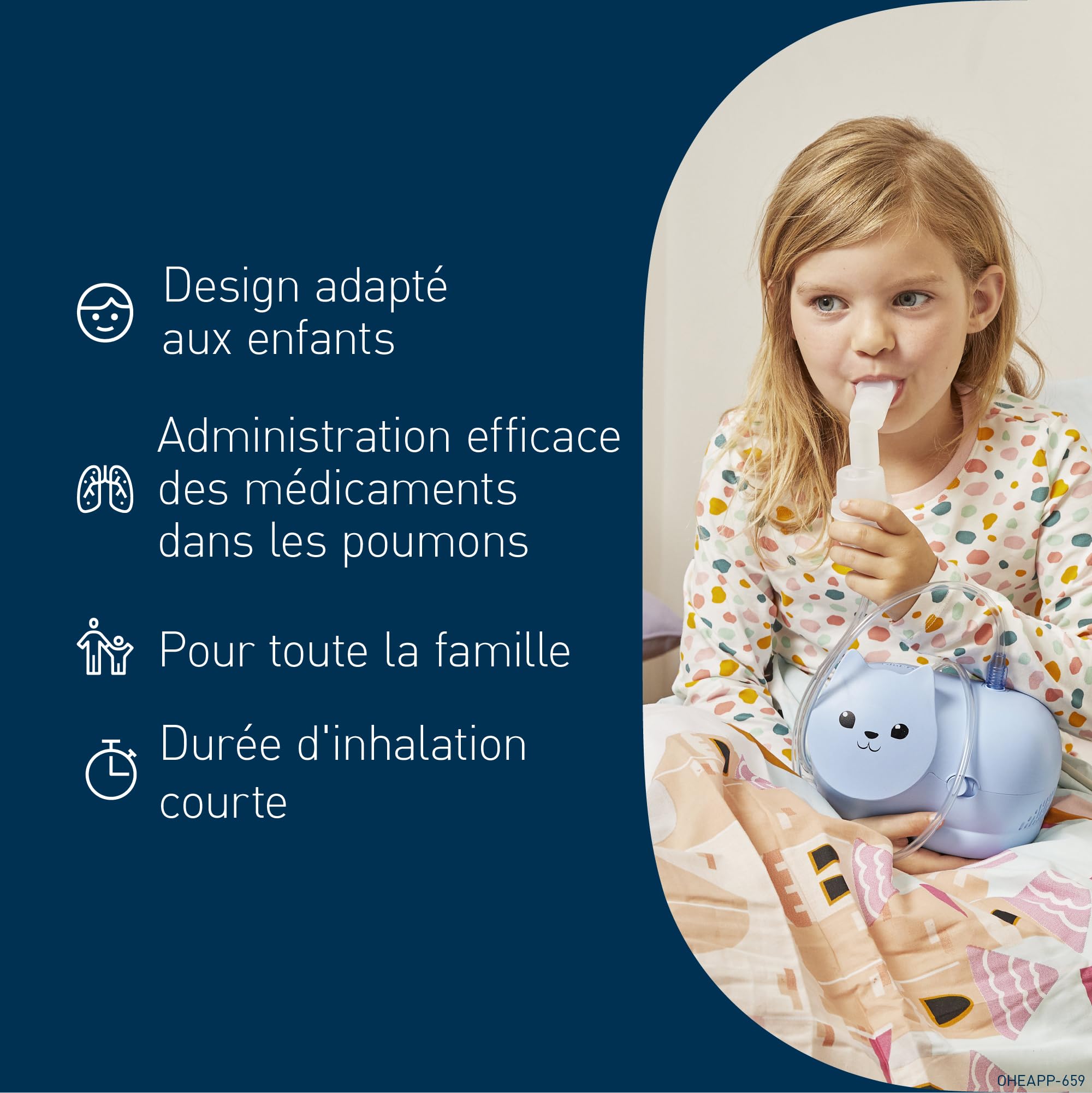 OMRON Nami Cat Nebulisateur – Nebulisateur bebe, compresseur puissant pour traitement rapide et efficace des affections respiratoires chez les enfants