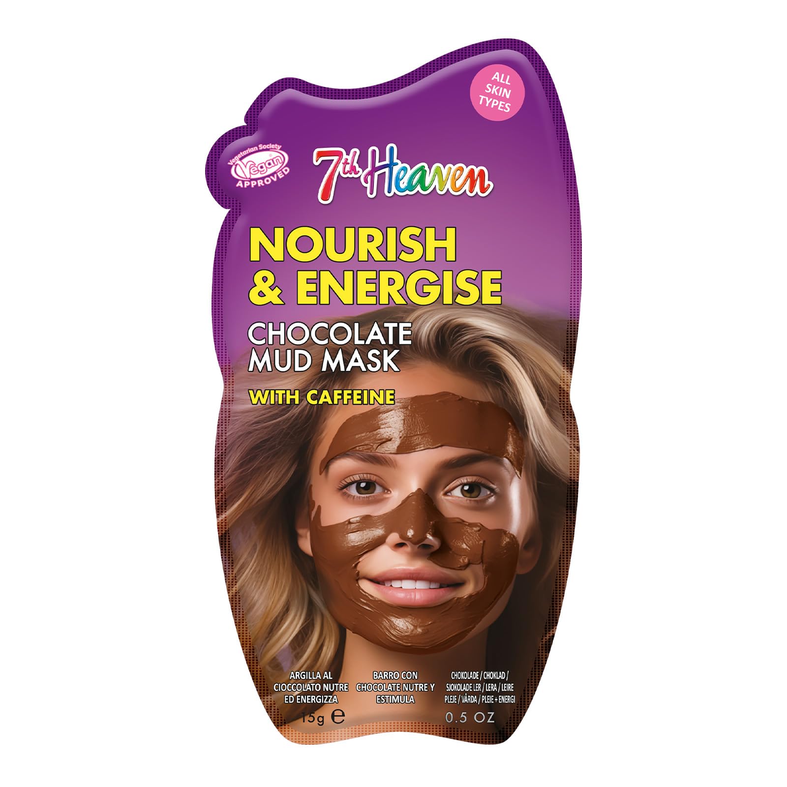 7th Heaven Chocolate Mud Face Mask with Caffeine - Nourish and Energise - All Skin Types