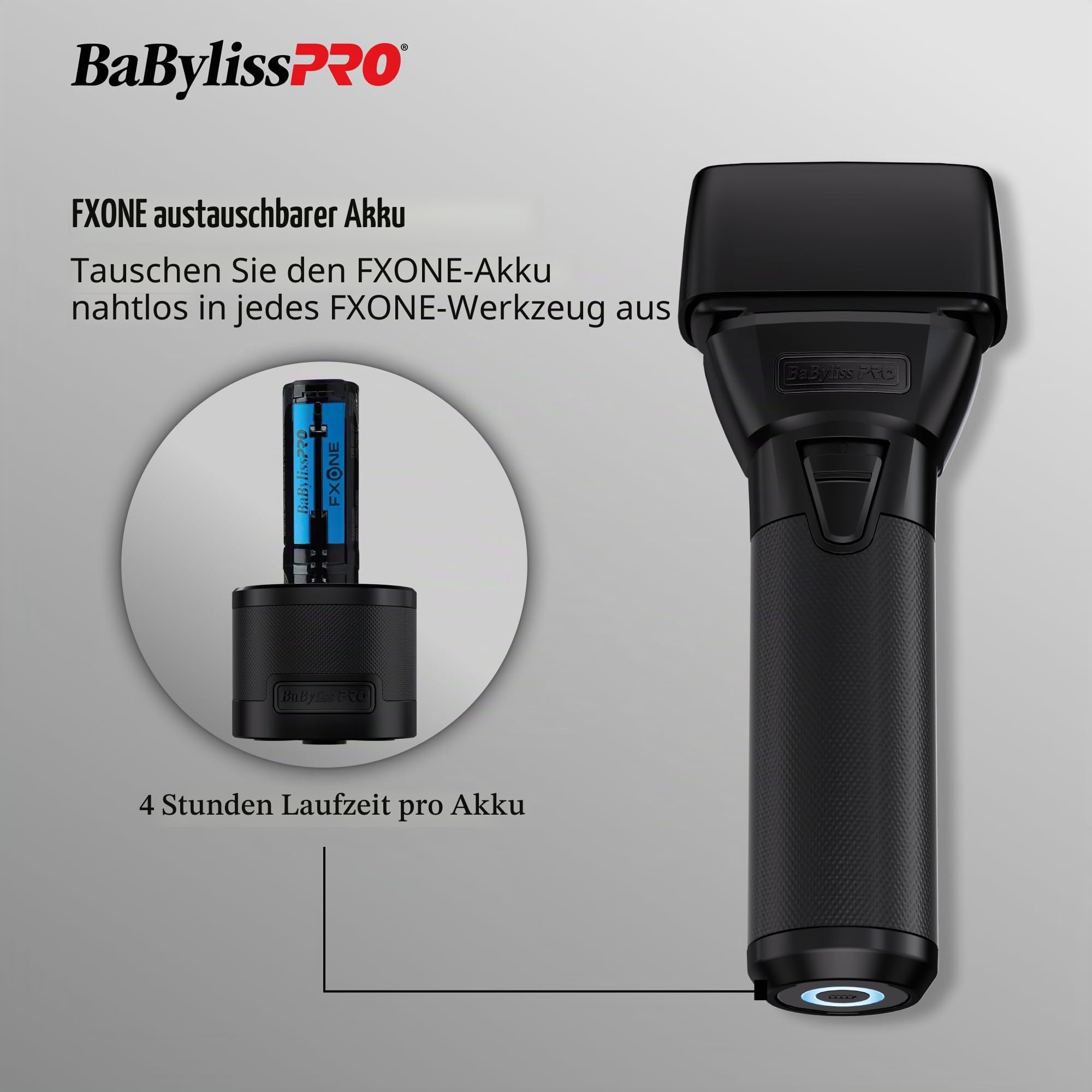 BaBylissPRO FXONE BLACKFX Doppelfolien-Rasierer aus Metall