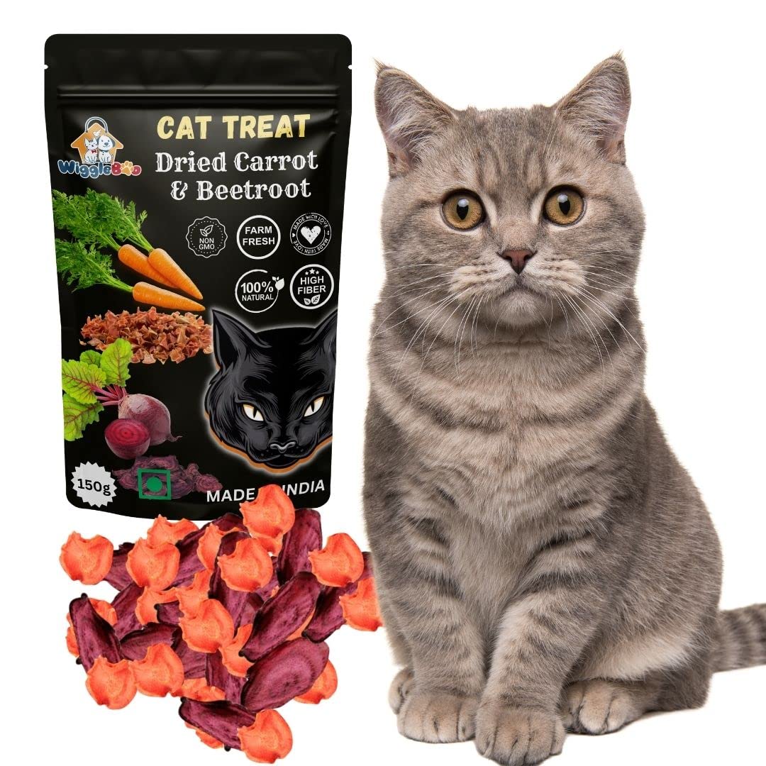WiggleBoo Cat Treats || Delicious, Healthy & Nutritious || Crunchy & Tasty || All-Natural Snacks Loaded with Fiber || Essential Nutrients for Health & Wellness (Dried Carrot & Beetroot) (B0BZDBZW7W) Amazon Price History, Amazon Price Tracker
