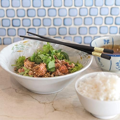 Vista 17 de Hiware Juego de 10 palillos reutilizables de fibra de vidrio, antideslizantes, estilo japonés, aptos para lavavajillas, 9.5 pulgadas Varios