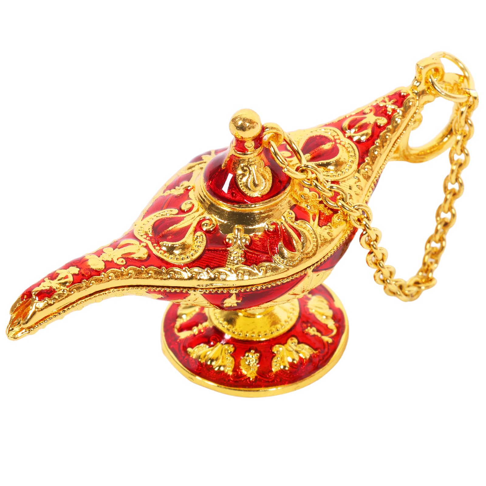 NIHUIFDPY Aladdin Genie Magic Lamp Legend Magic Genie Light Classic Decor Wishing Light Costume Lamp for Home Tabletop Decoration Party Birthday Halloween Christmas(red) — image 1